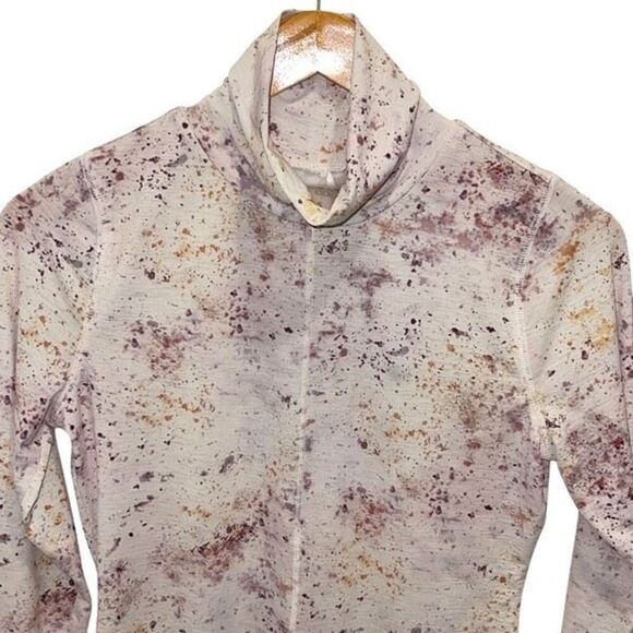 Calia by Carrie Underwood Womens Splatter Print Mock Neck Thumbhole Long Sleeve - Picture 3 of 11